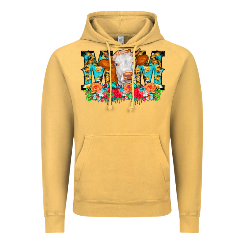 Mom Cow Flowers Vintage Hoodie by CowCowDesign | Teevron