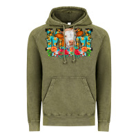 Vintage Olive Mom Cow Flowers Vintage Hoodie - CowCowDesign