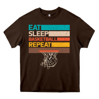 Chocolate Brown Eat Sleep Basketball Repeat Heavy Core Tee - Bettercallsaul