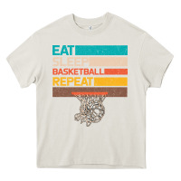 Cream Eat Sleep Basketball Repeat Heavy Core Tee - Bettercallsaul