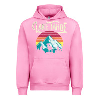 Fuchsia Pink Vintage Lake Tahoe Mountains Retro T Urban Hoodie - longCreatives