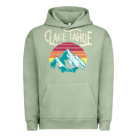 Pigment Oil Green Vintage Lake Tahoe Mountains Retro T Urban Hoodie - longCreatives