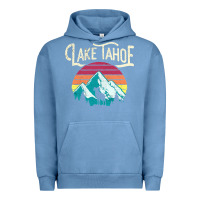 Pigment Pebble Blue Vintage Lake Tahoe Mountains Retro T Urban Hoodie - longCreatives