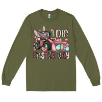 Army Green I dig Easter Day Long Sleeve Tee - OliviaCreatesArt