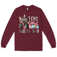 Burgundy I dig Easter Day Long Sleeve Tee - OliviaCreatesArt