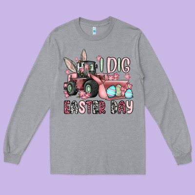 I Dig Easter Day Long Sleeve Tee Designed By Oliviacreatesart