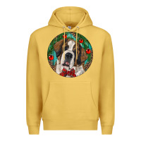 Antique Gold Christmas St. Bernard Premium Hoodie - RanaPortraitStore