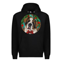 Black Christmas St. Bernard Premium Hoodie - RanaPortraitStore