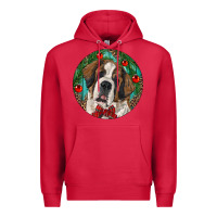 Cardinal Christmas St. Bernard Premium Hoodie - RanaPortraitStore