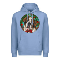 Colony Blue Christmas St. Bernard Premium Hoodie - RanaPortraitStore