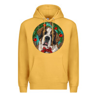 Mustard Christmas St. Bernard Premium Hoodie - RanaPortraitStore