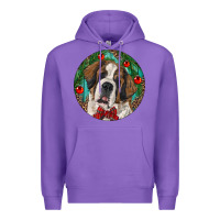Purple Christmas St. Bernard Premium Hoodie - RanaPortraitStore