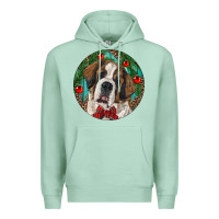 Seafoam Christmas St. Bernard Premium Hoodie - RanaPortraitStore