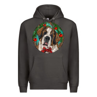 Smoke Christmas St. Bernard Premium Hoodie - RanaPortraitStore