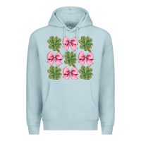 Blue Mist clover bow Premium Hoodie - CowhideDigitalArt
