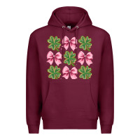 Burgundy clover bow Premium Hoodie - CowhideDigitalArt