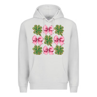 Dove Grey clover bow Premium Hoodie - CowhideDigitalArt