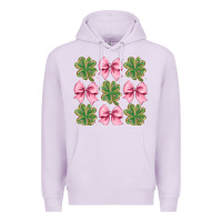 Lilac clover bow Premium Hoodie - CowhideDigitalArt