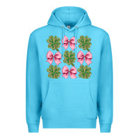 Ocean Blue clover bow Premium Hoodie - CowhideDigitalArt