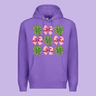 Clover Bow Premium Hoodie Designed By Cowhidedigitalart