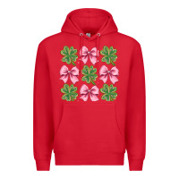Red clover bow Premium Hoodie - CowhideDigitalArt