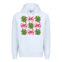 White clover bow Premium Hoodie - CowhideDigitalArt