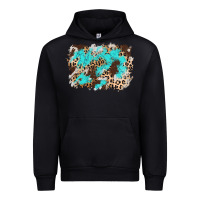 Black cowhide leopard turquoise background Urban Hoodie - AdoDesignShop
