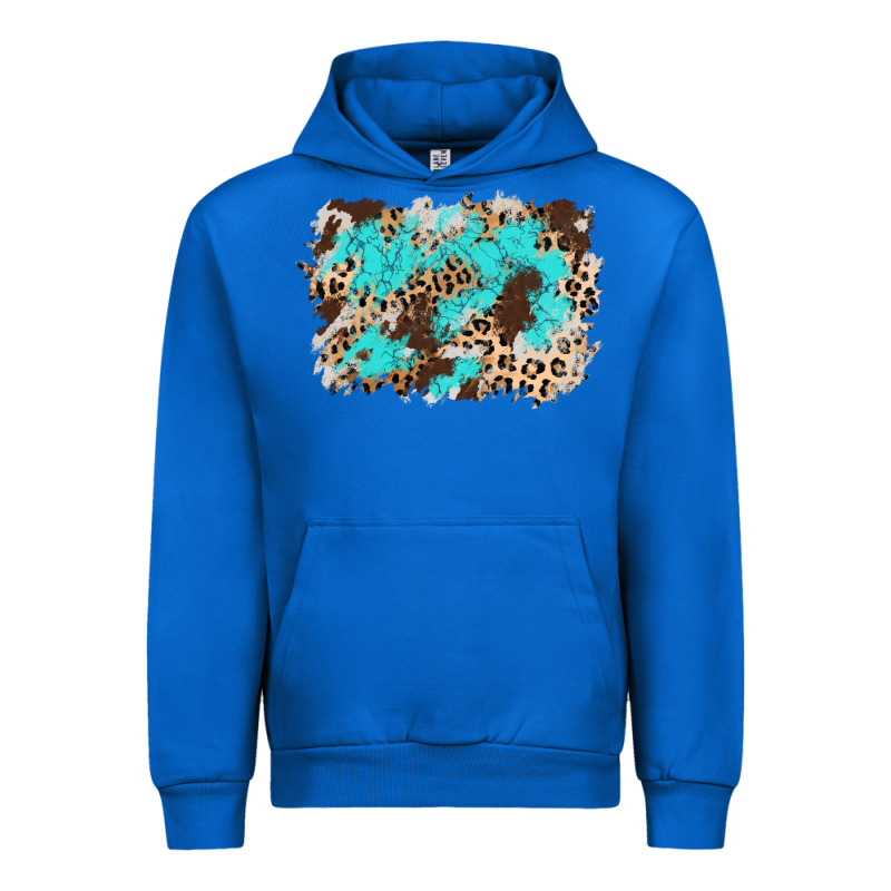 Cowhide Leopard Turquoise Background Urban Hoodie by AdoDesignShop | Teevron