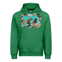 Emerald cowhide leopard turquoise background Urban Hoodie - AdoDesignShop
