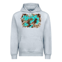 Heather Grey cowhide leopard turquoise background Urban Hoodie - AdoDesignShop