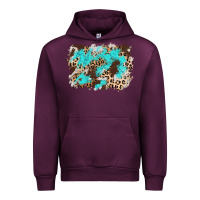 Mauve Wine cowhide leopard turquoise background Urban Hoodie - AdoDesignShop