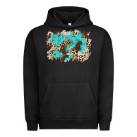 Pigment Black cowhide leopard turquoise background Urban Hoodie - AdoDesignShop