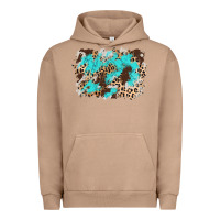 Pigment Burro cowhide leopard turquoise background Urban Hoodie - AdoDesignShop