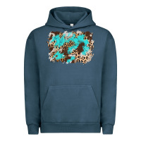 Pigment Midnight Navy cowhide leopard turquoise background Urban Hoodie - AdoDesignShop
