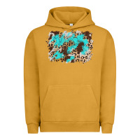 Pigment Peanut Butter cowhide leopard turquoise background Urban Hoodie - AdoDesignShop