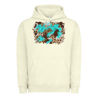 Pigment Pistachio cowhide leopard turquoise background Urban Hoodie - AdoDesignShop