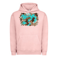 Pigment Salmon cowhide leopard turquoise background Urban Hoodie - AdoDesignShop