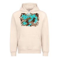 Sandshell cowhide leopard turquoise background Urban Hoodie - AdoDesignShop