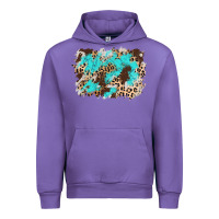 Tulip cowhide leopard turquoise background Urban Hoodie - AdoDesignShop