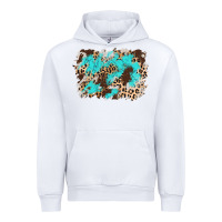White cowhide leopard turquoise background Urban Hoodie - AdoDesignShop
