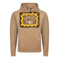 Vintage Coffee Baby Cow Leopard Sunflowers Vintage Hoodie - CowCowDesign