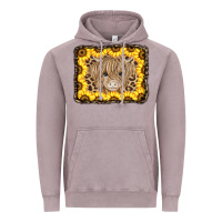 Vintage Zinc Baby Cow Leopard Sunflowers Vintage Hoodie - CowCowDesign