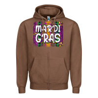 Chestnut mardi gras fleur de lis brush stroke Zipper Hoodie - Artiststas
