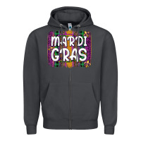 Smoke mardi gras fleur de lis brush stroke Zipper Hoodie - Artiststas