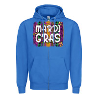 True Royal mardi gras fleur de lis brush stroke Zipper Hoodie - Artiststas
