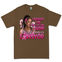 Cacao i fought for my life and i won afro woman Premium Tee - NancyCooperArtShop