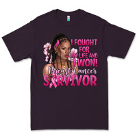 Plum i fought for my life and i won afro woman Premium Tee - NancyCooperArtShop