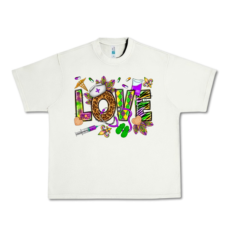 Mardi Gras Love Nurse Urban Heavy Tee by HowdyJamesFarm | Teevron