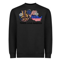 Black peace love america Heavyweight Sweatshirt - SublimationCraftShop