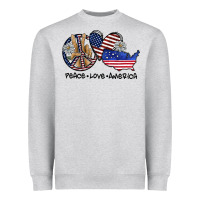 Heather Grey peace love america Heavyweight Sweatshirt - SublimationCraftShop